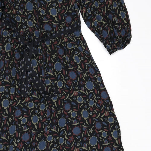 Topshop Womens Multicoloured Floral Viscose A-Line Size 8 Off the Shoulder Zip