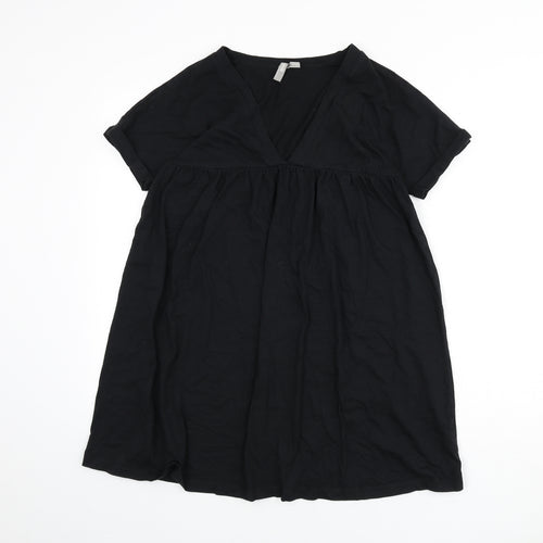 ASOS Womens Black 100% Cotton A-Line Size 8 V-Neck Pullover