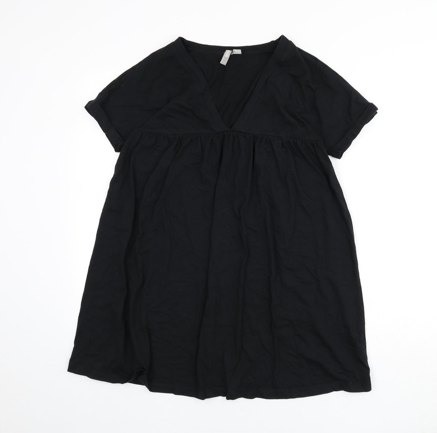 ASOS Womens Black 100% Cotton A-Line Size 8 V-Neck Pullover