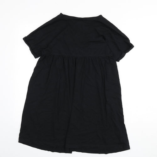 ASOS Womens Black 100% Cotton A-Line Size 8 V-Neck Pullover