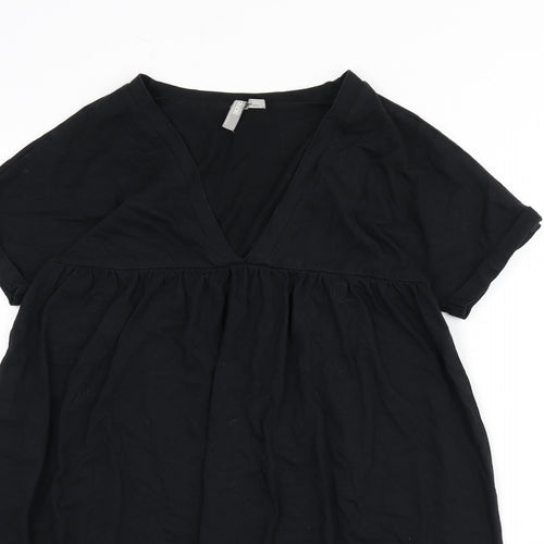 ASOS Womens Black 100% Cotton A-Line Size 8 V-Neck Pullover