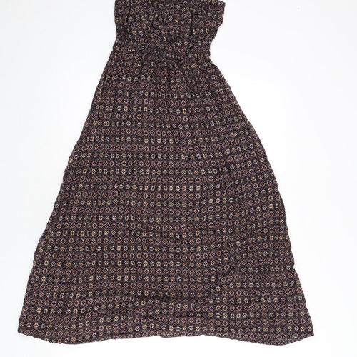 New Look Womens Multicoloured Geometric Viscose A-Line Size 6 Off the Shoulder Pullover - Bandeau Dress
