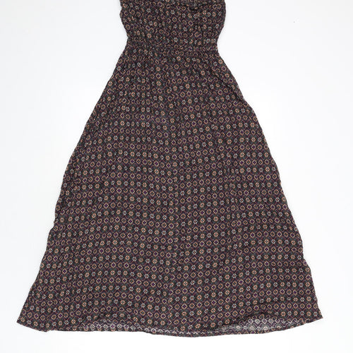 New Look Womens Multicoloured Geometric Viscose A-Line Size 6 Off the Shoulder Pullover - Bandeau Dress