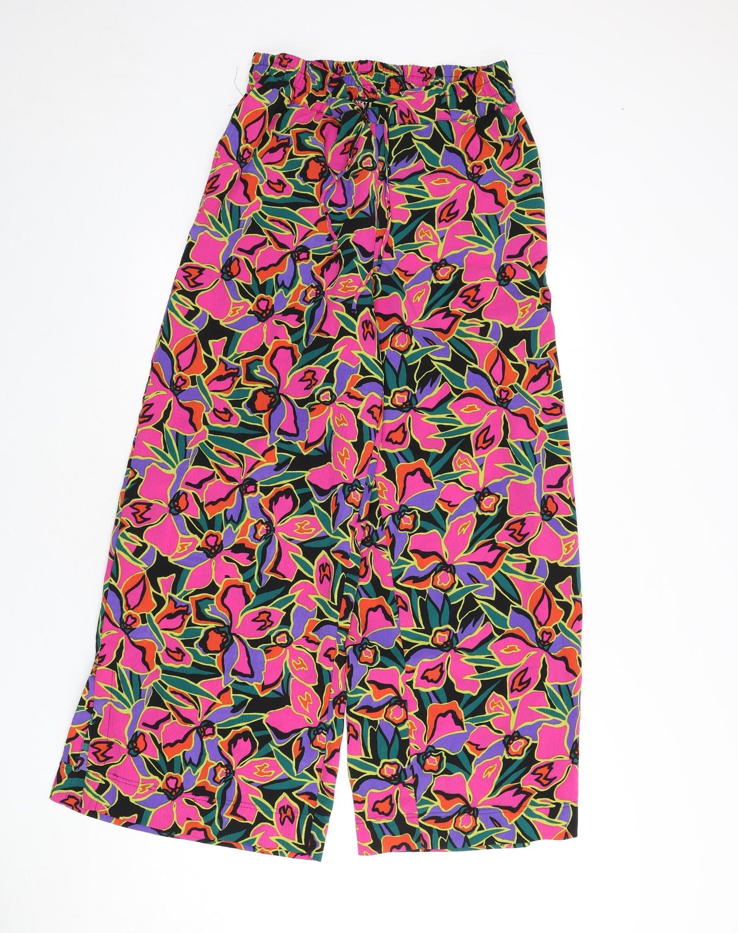 NEXT Womens Multicoloured Geometric Polyester Trousers Size 14 L26 in Regular Drawstring