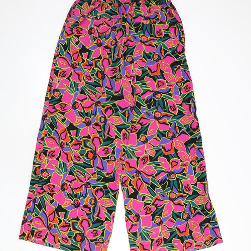 NEXT Womens Multicoloured Geometric Polyester Trousers Size 14 L26 in Regular Drawstring