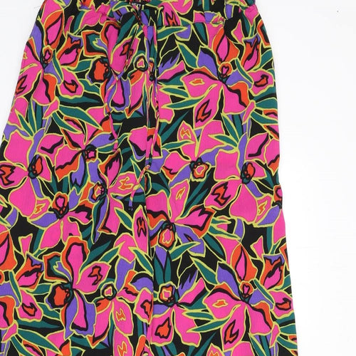 NEXT Womens Multicoloured Geometric Polyester Trousers Size 14 L26 in Regular Drawstring