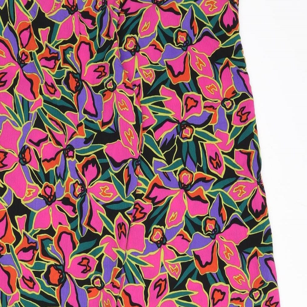 NEXT Womens Multicoloured Geometric Polyester Trousers Size 14 L26 in Regular Drawstring