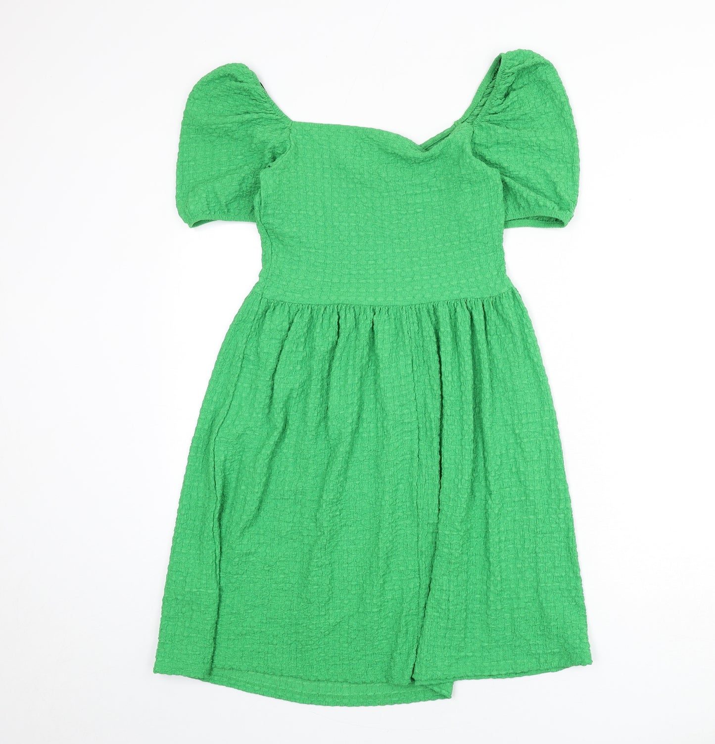 Divided by H&M Womens Green Polyester A-Line Size S Off the Shoulder Pullover
