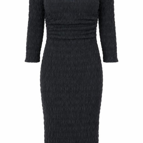 Phase Eight Womens Grey Lyocell Bodycon Size 8 Boat Neck Zip - Shirred