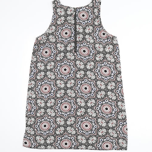 Staring at Stars Womens Multicoloured Geometric Polyester Tank Dress Size L Round Neck Zip
