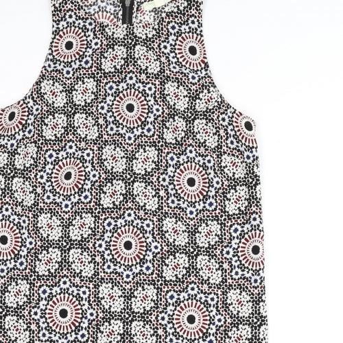 Staring at Stars Womens Multicoloured Geometric Polyester Tank Dress Size L Round Neck Zip