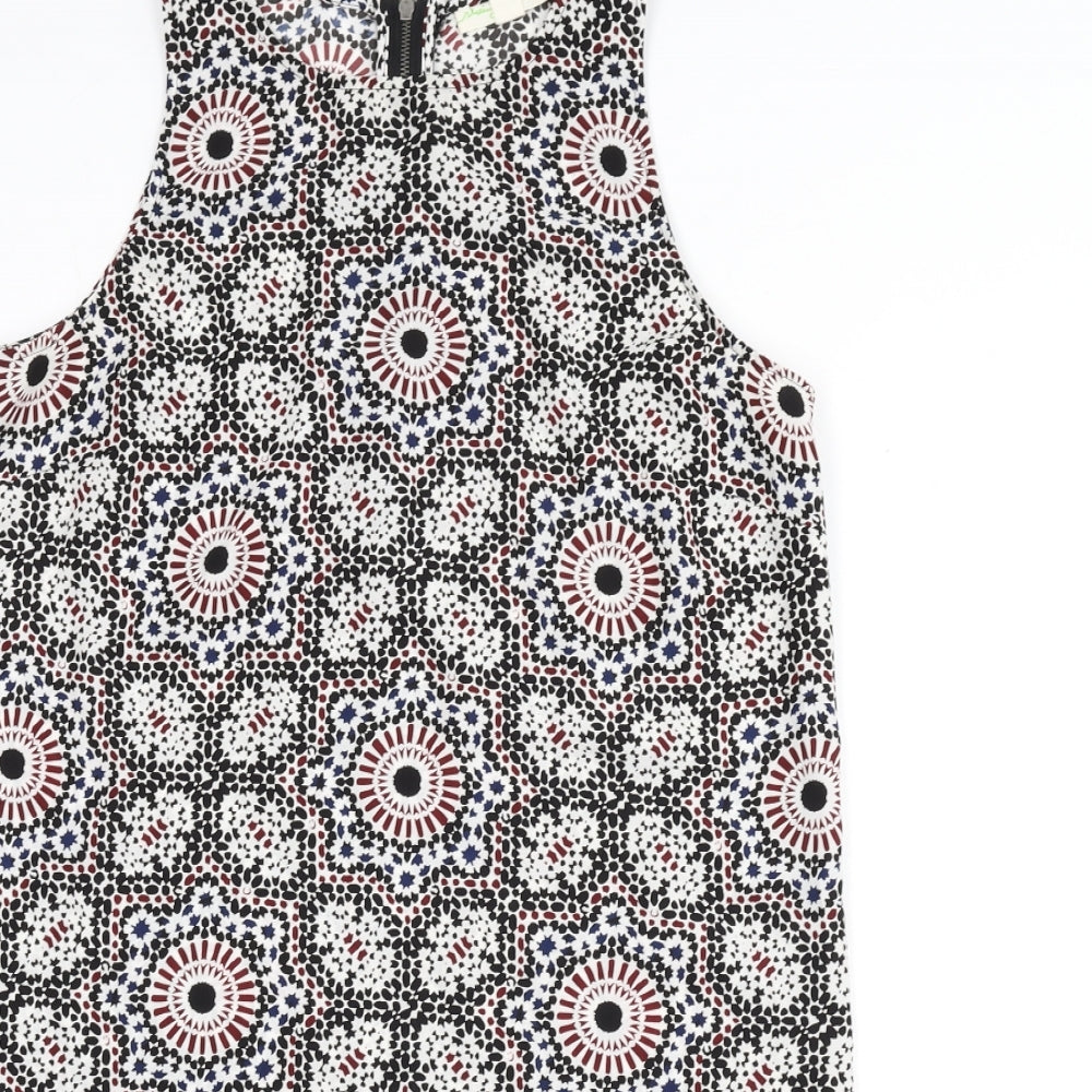 Staring at Stars Womens Multicoloured Geometric Polyester Tank Dress Size L Round Neck Zip