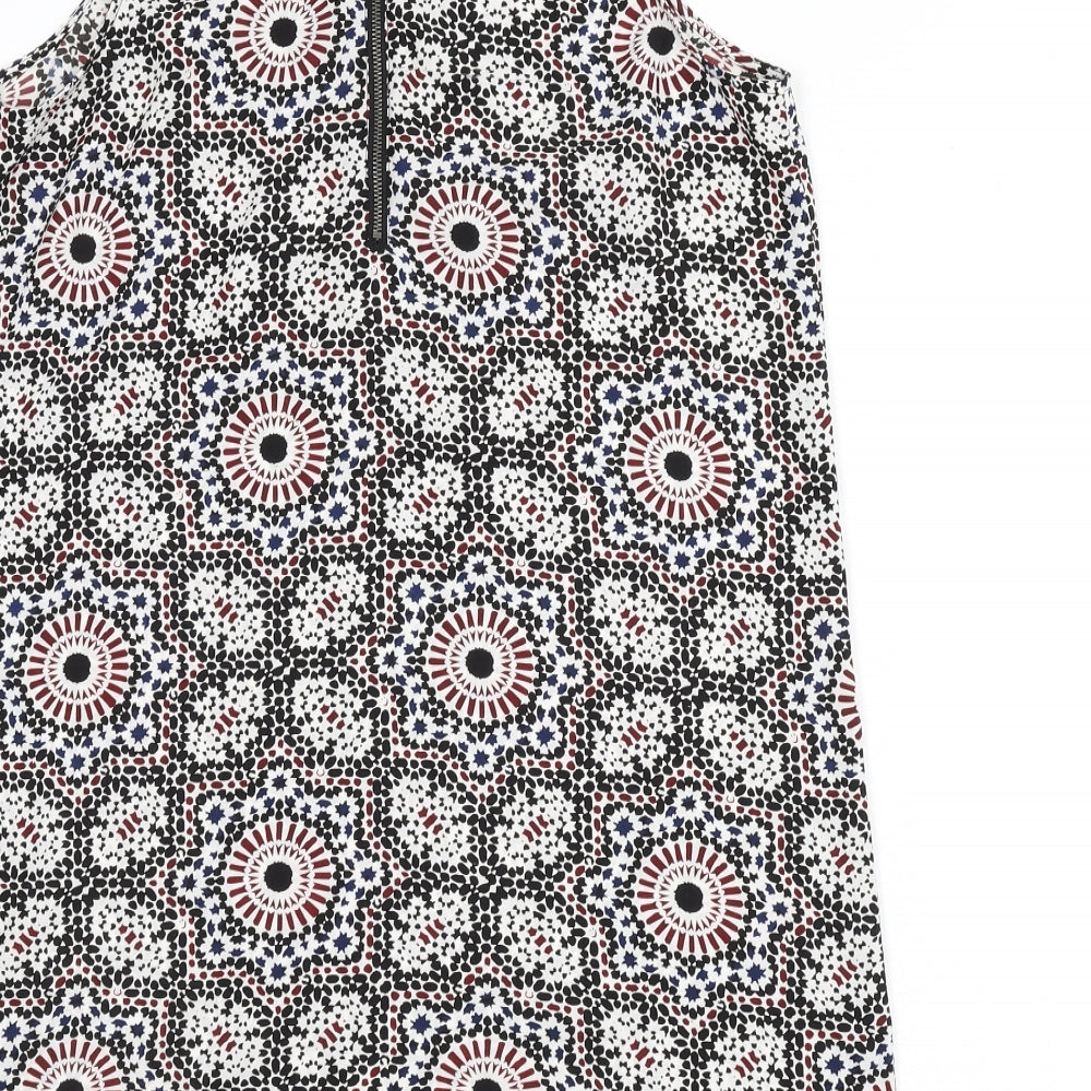 Staring at Stars Womens Multicoloured Geometric Polyester Tank Dress Size L Round Neck Zip