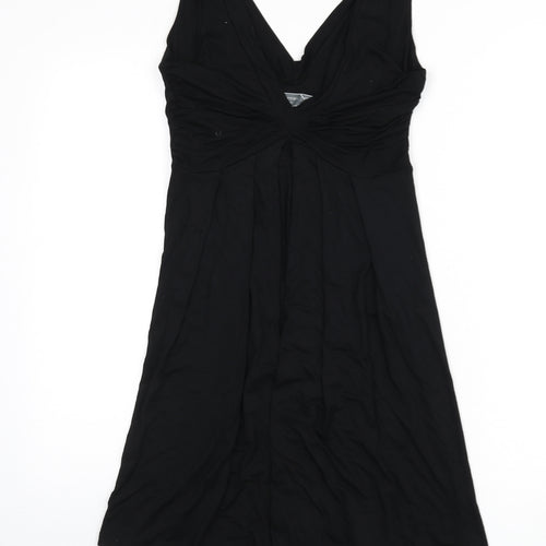 Zara Womens Black Viscose A-Line Size M V-Neck Pullover