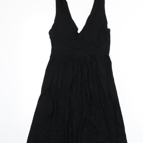 Zara Womens Black Viscose A-Line Size M V-Neck Pullover