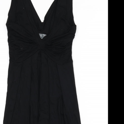 Zara Womens Black Viscose A-Line Size M V-Neck Pullover