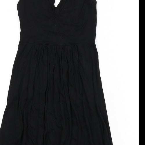 Zara Womens Black Viscose A-Line Size M V-Neck Pullover