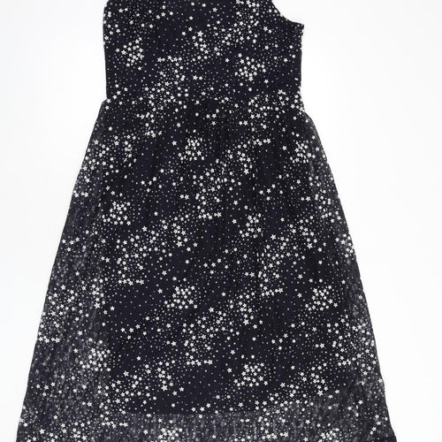 TFNC Womens Blue Geometric Polyester A-Line Size M Scoop Neck Pullover - Star Print