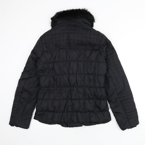 Marks and Spencer Womens Black Puffer Jacket Coat Size 12 Zip