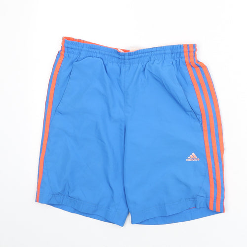 adidas Mens Blue Polyester Sweat Shorts Size L L9 in Regular