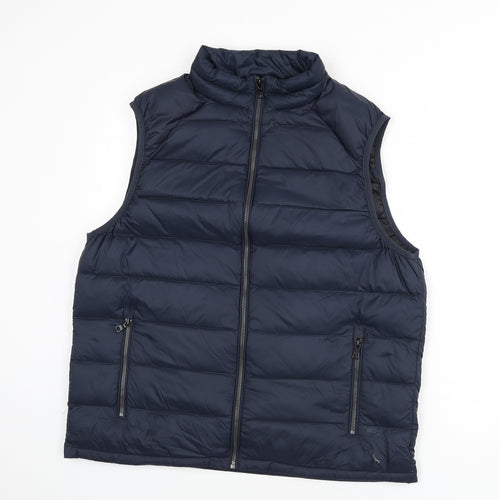 Marks and Spencer Mens Blue Gilet Waistcoat Size L Zip