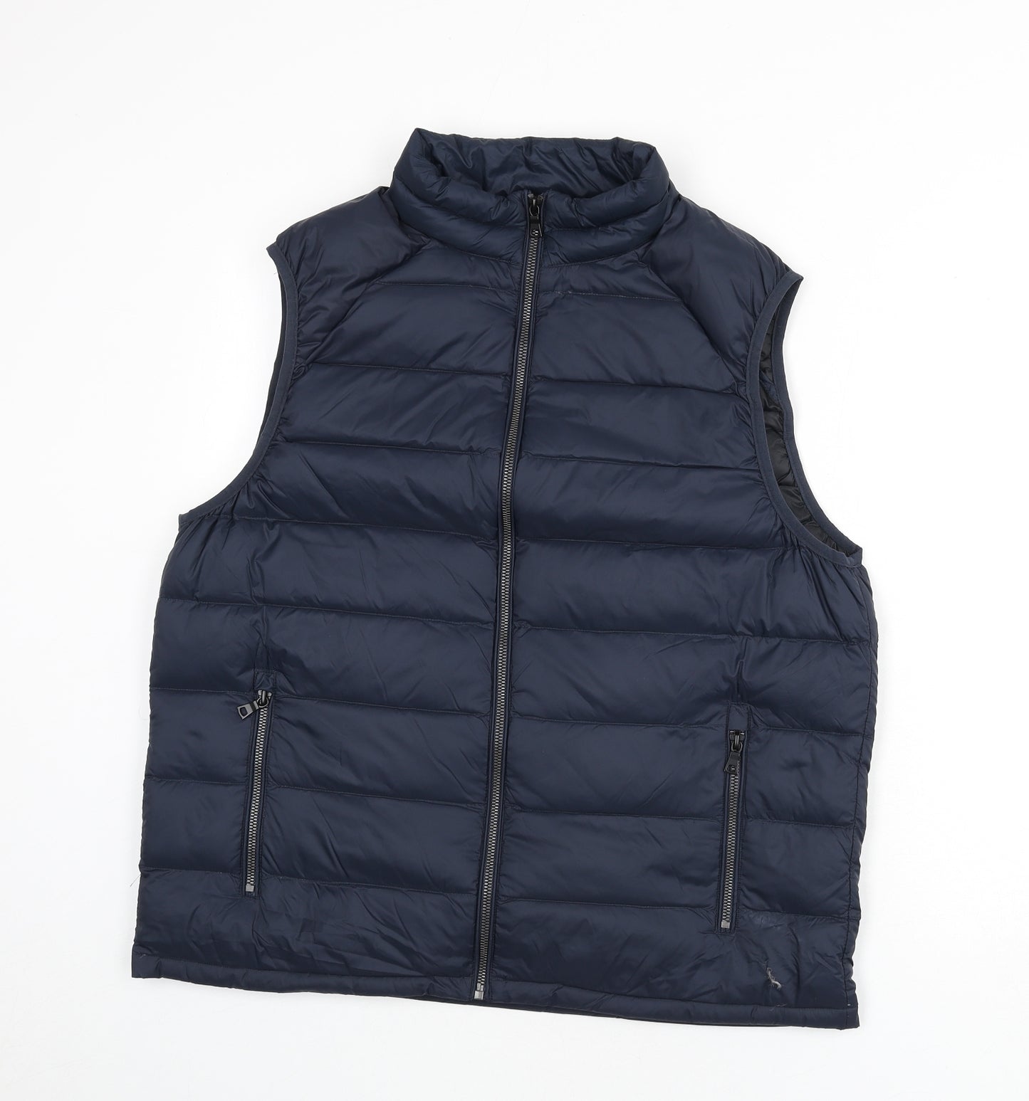 Marks and Spencer Mens Blue Gilet Waistcoat Size L Zip