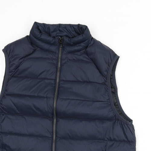 Marks and Spencer Mens Blue Gilet Waistcoat Size L Zip