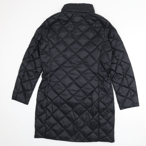 Marks and Spencer Womens Black Quilted Coat Size 12 Zip
