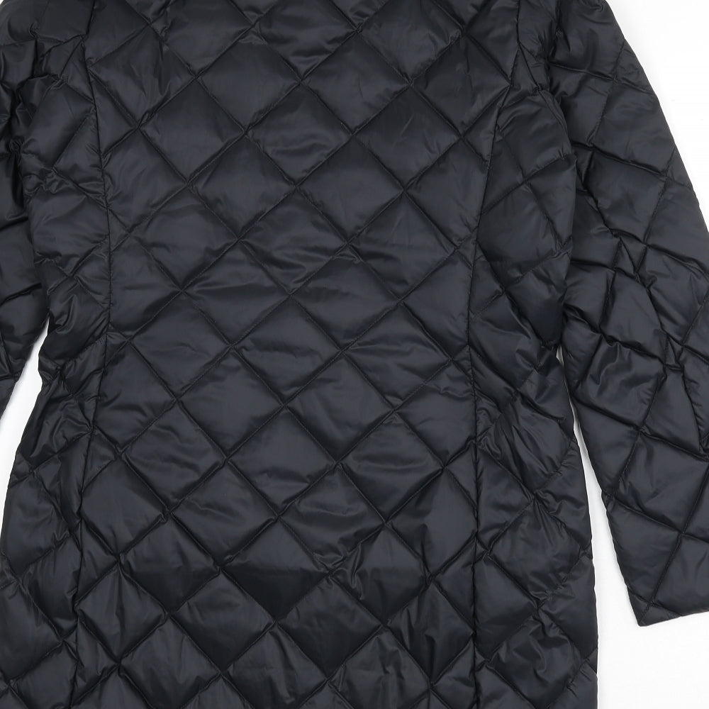 Marks and Spencer Womens Black Quilted Coat Size 12 Zip