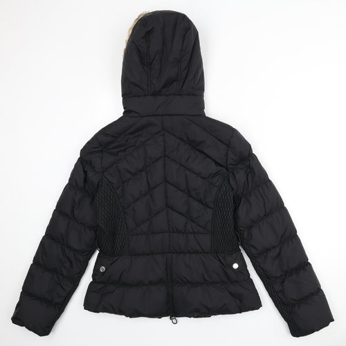 Karen Millen Womens Black Puffer Jacket Coat Size 12 Zip
