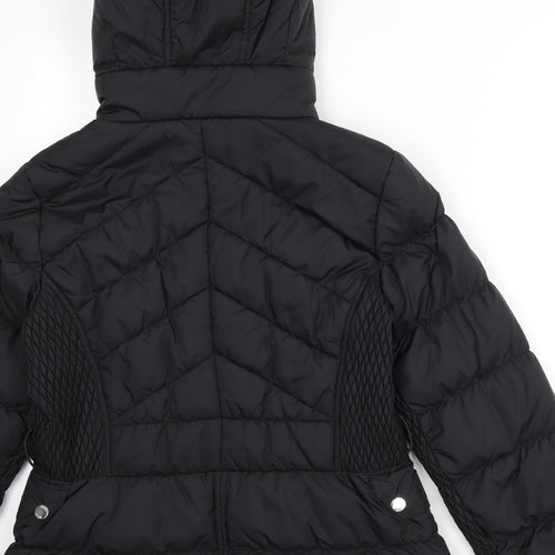 Karen Millen Womens Black Puffer Jacket Coat Size 12 Zip