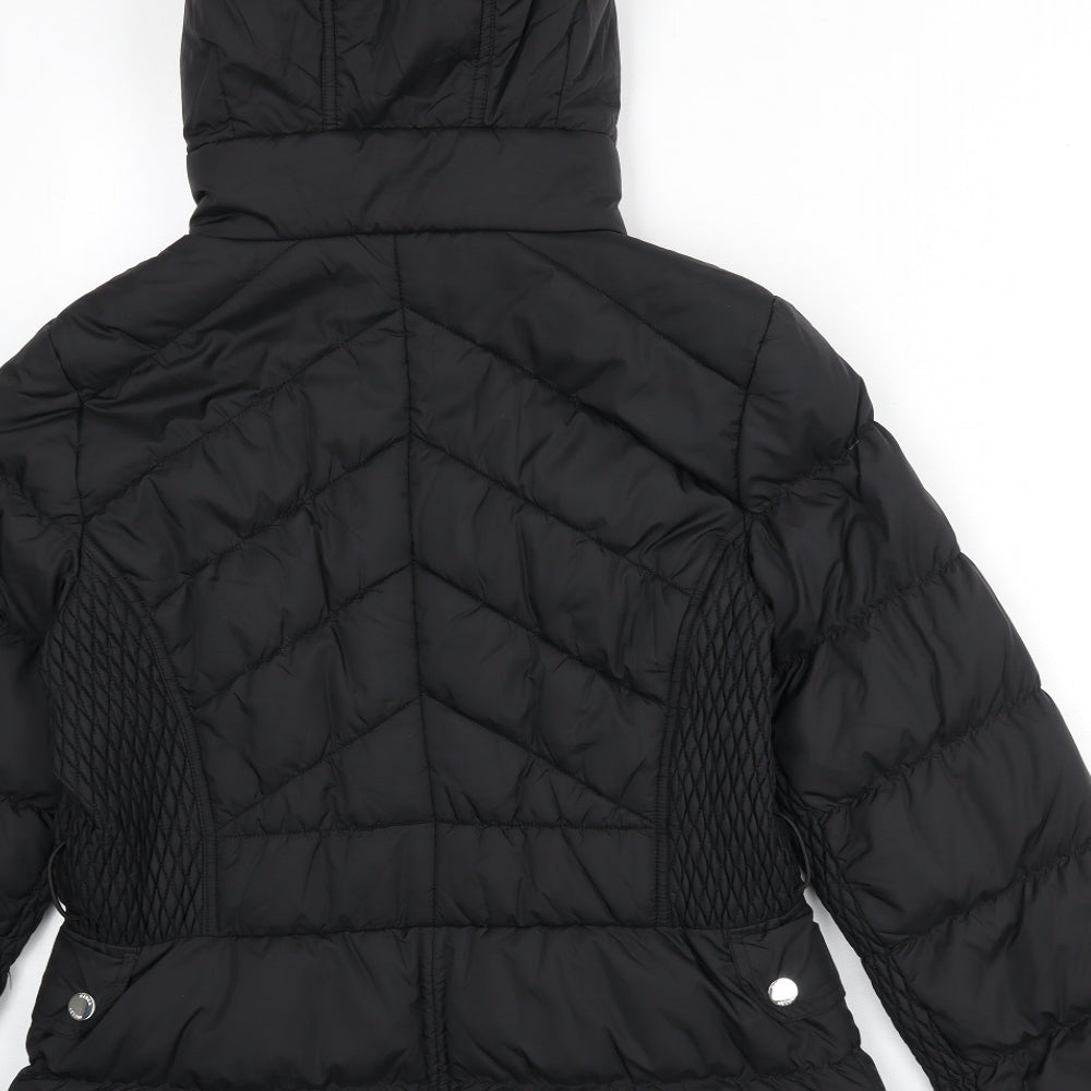 Karen Millen Womens Black Puffer Jacket Coat Size 12 Zip