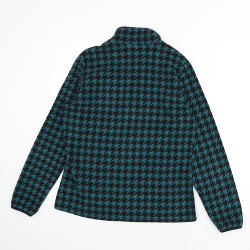 Marks and Spencer Womens Green Geometric Jacket Size 12 Zip - Houndstooth