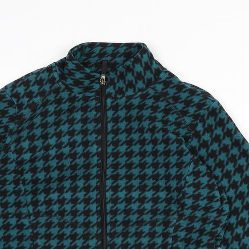 Marks and Spencer Womens Green Geometric Jacket Size 12 Zip - Houndstooth