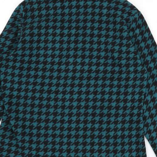 Marks and Spencer Womens Green Geometric Jacket Size 12 Zip - Houndstooth
