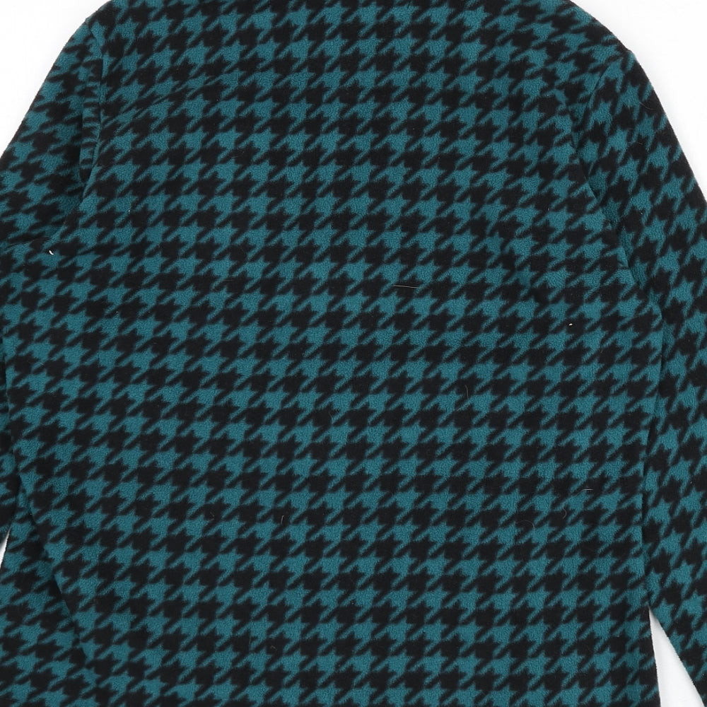 Marks and Spencer Womens Green Geometric Jacket Size 12 Zip - Houndstooth
