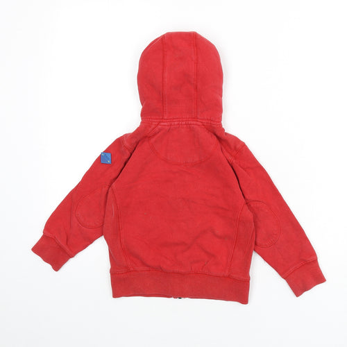 NEXT Boys Red Cotton Full Zip Hoodie Size 4 Years Zip
