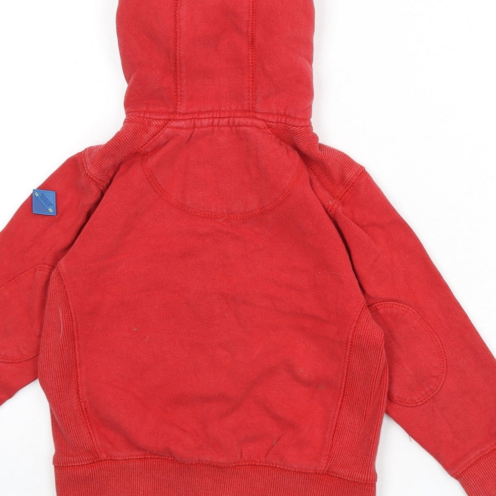 NEXT Boys Red Cotton Full Zip Hoodie Size 4 Years Zip
