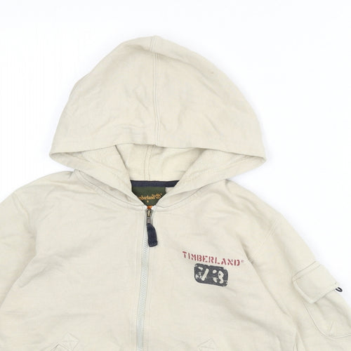 Timberland Boys Beige 100% Cotton Full Zip Hoodie Size 6 Years Zip
