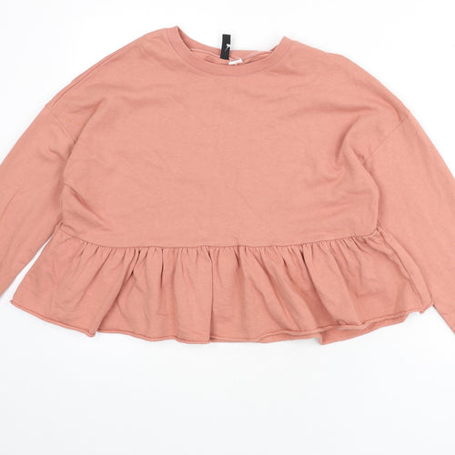 Divided by H&M Womens Pink Cotton Pullover Sweatshirt Size XS Pullover - Flare Bottom