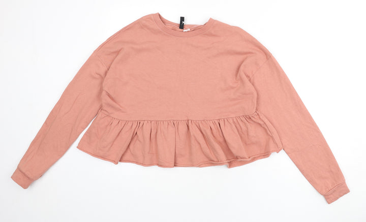 Divided by H&M Womens Pink Cotton Pullover Sweatshirt Size XS Pullover - Flare Bottom
