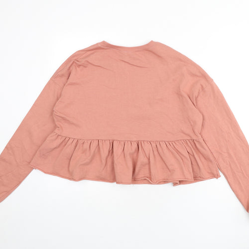 Divided by H&M Womens Pink Cotton Pullover Sweatshirt Size XS Pullover - Flare Bottom