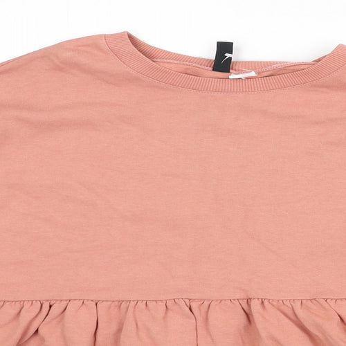 Divided by H&M Womens Pink Cotton Pullover Sweatshirt Size XS Pullover - Flare Bottom