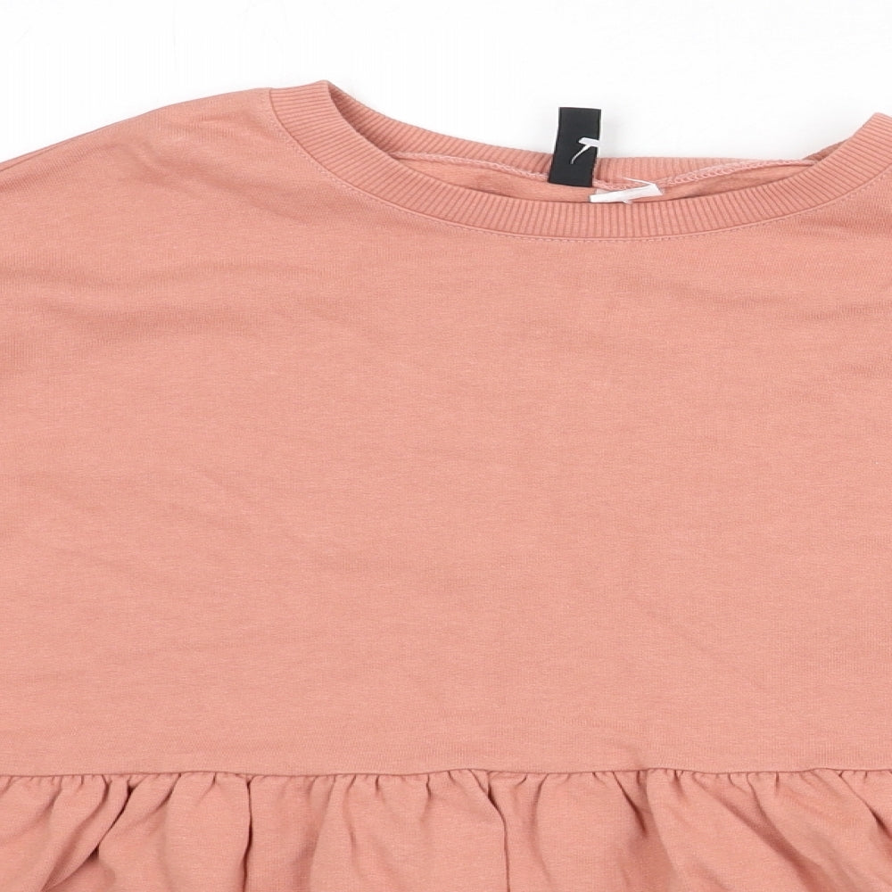 Divided by H&M Womens Pink Cotton Pullover Sweatshirt Size XS Pullover - Flare Bottom