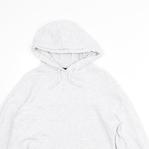 Topshop Womens Grey Cotton Pullover Hoodie Size 6 Pullover - Cropped