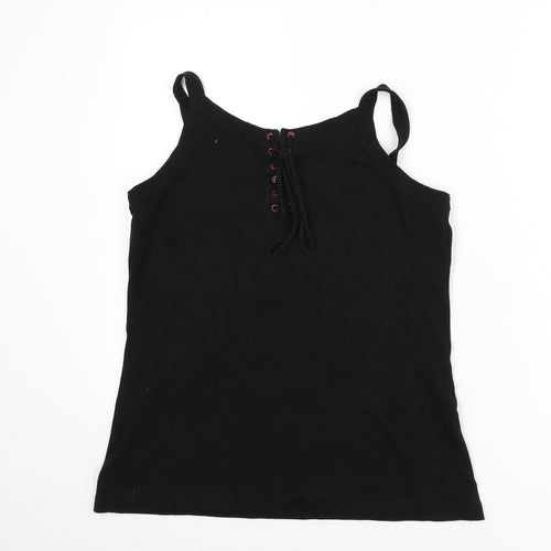 EMP Womens Black Polyester Camisole Tank Size L Scoop Neck - Ribbed