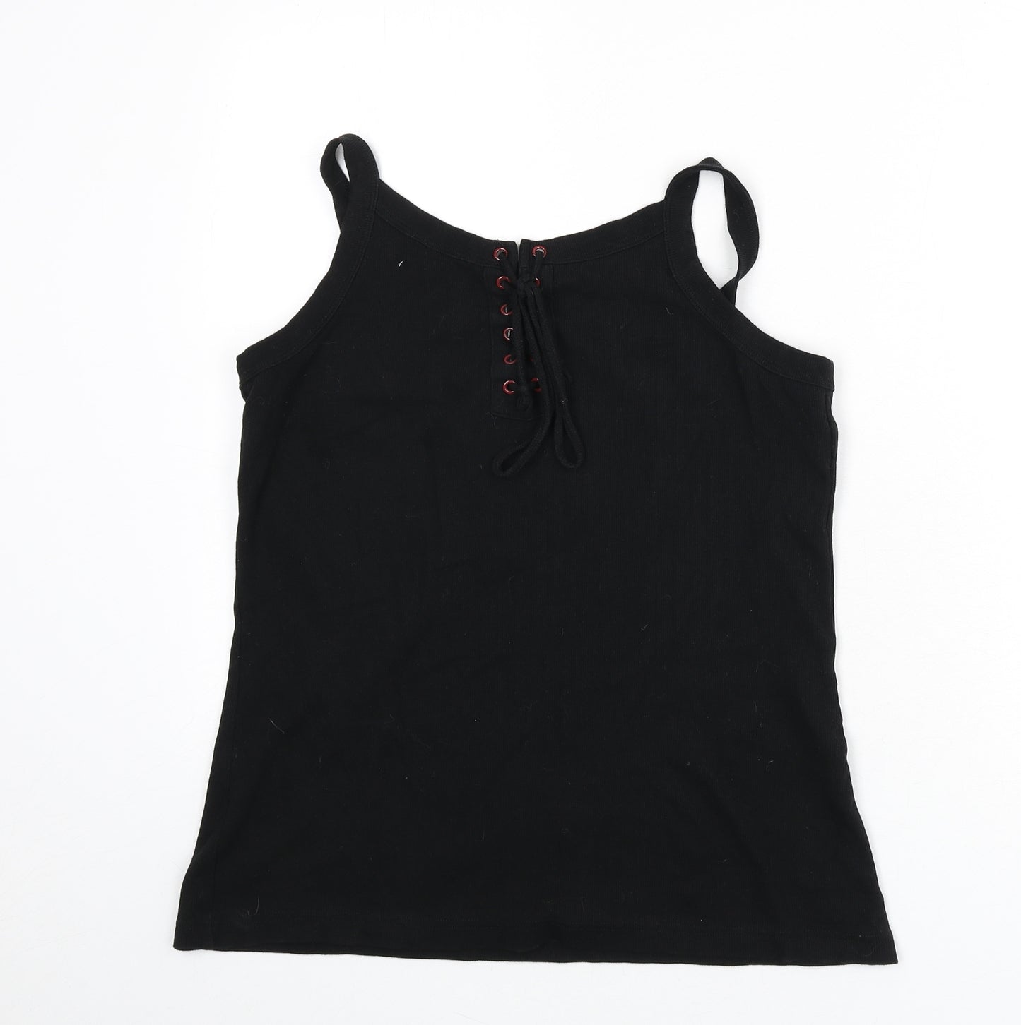EMP Womens Black Polyester Camisole Tank Size L Scoop Neck - Ribbed