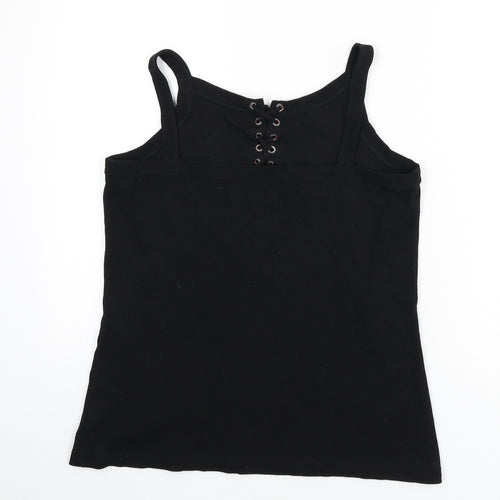 EMP Womens Black Polyester Camisole Tank Size L Scoop Neck - Ribbed