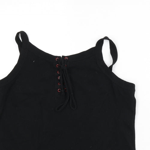 EMP Womens Black Polyester Camisole Tank Size L Scoop Neck - Ribbed