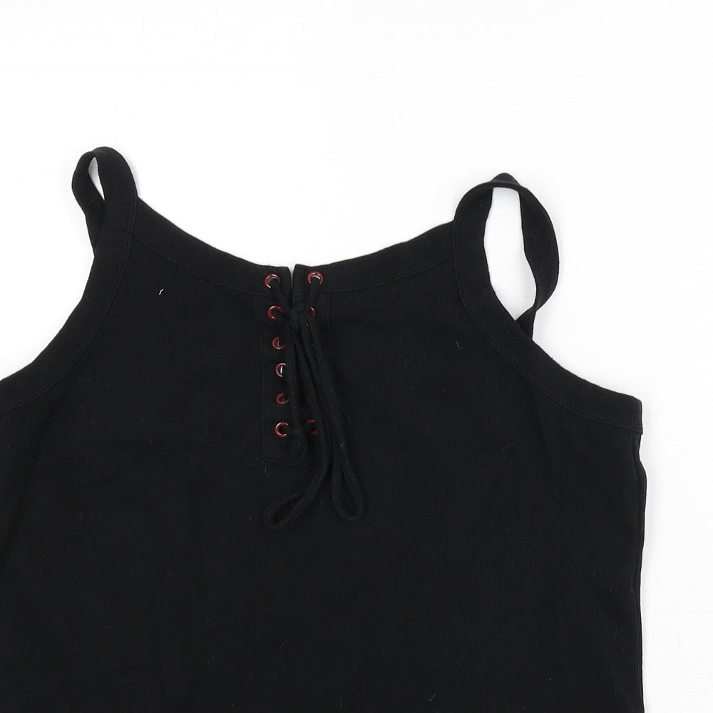 EMP Womens Black Polyester Camisole Tank Size L Scoop Neck - Ribbed